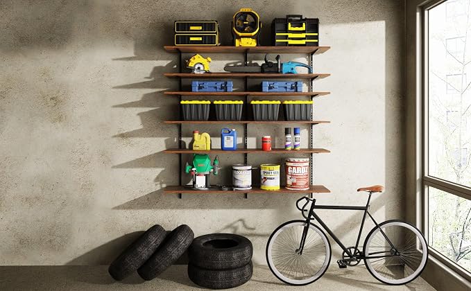 ROGMARS 60" W Garage Wall Mounted Shelving Heavy Duty, 6 Tier Garage Shelves - Image 9