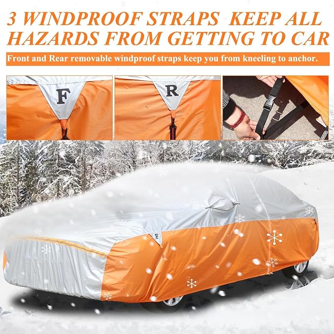 Tecoom Car Cover Waterproof All Weather, Windproof Storm Full Exterior Covers - Image 2