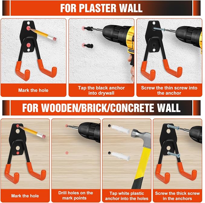 Garage Hooks Ladder Hooks for Hanging Heavy Duty Garage Organizer Wall Mount - Image 7