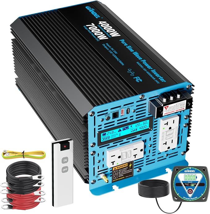 GIANDEL 4000 Watt 24 V Pure Sine Wave Power Inverter 7000Watt Surge, UL458 by GIANDEL