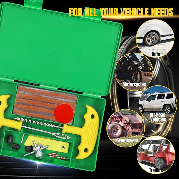 Tire Repair Kit, Universal Tire Repair Tools to Fix Punctures and Plug Flats - Image 6