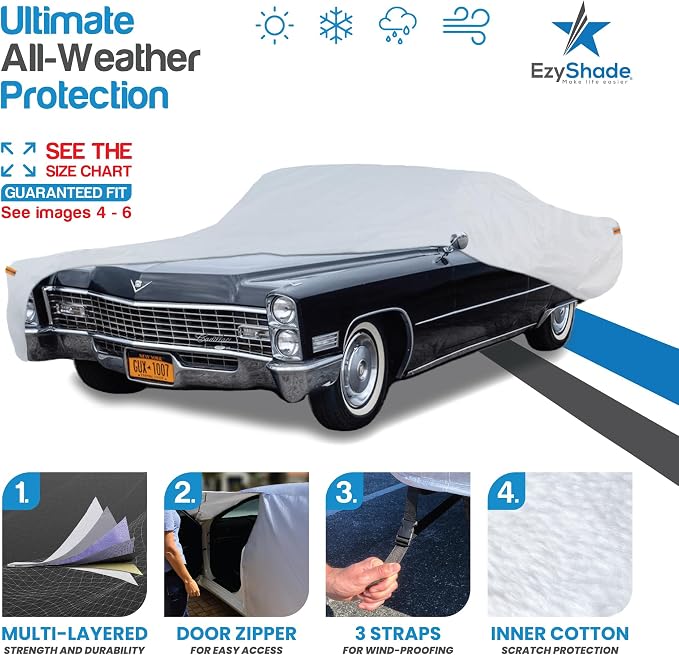 EzyShade 10-Layer Waterproof Sports Car Cover. See Vehicle Size-Chart - Image 2