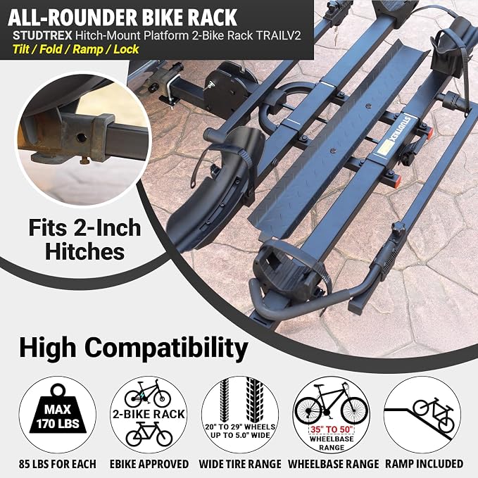 TRAILV2 Hitch Mount 2-Bike Rack - Image 6