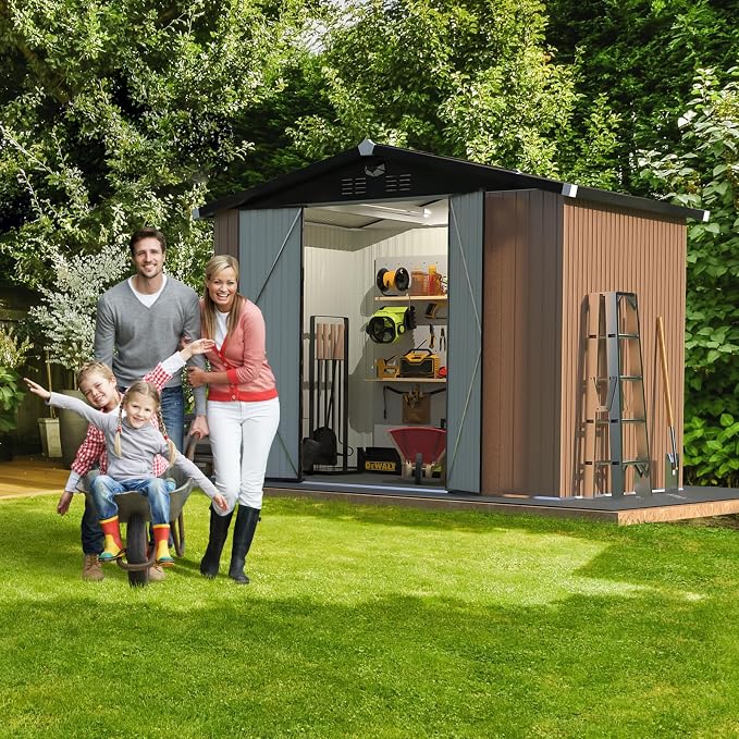 Metal Storage Shed, Outdoor Storage Building 8x6, Large Backyard Shed - Image 8