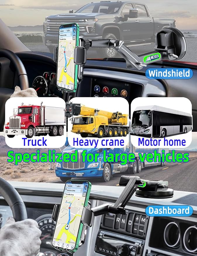 Truck Phone Holder Mount Wireless Charger Heavy Duty - Image 2