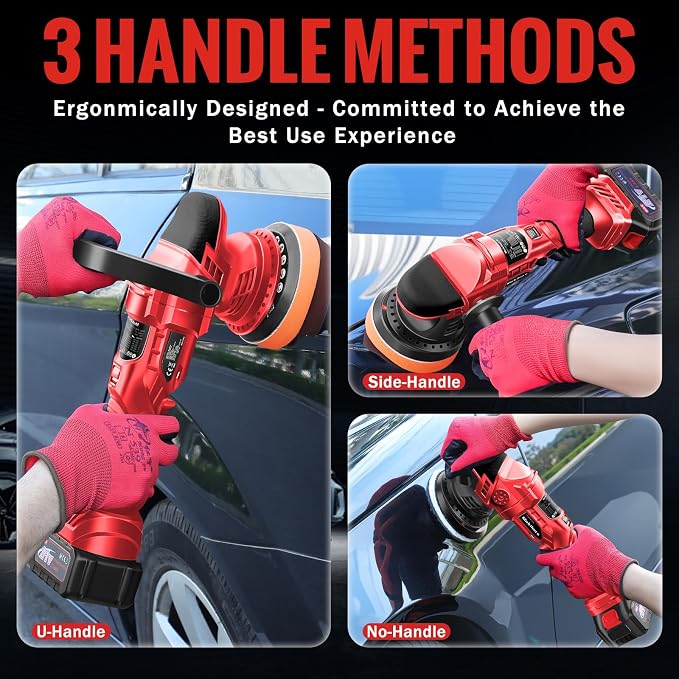 Cordless Buffer Polisher, 5 Inch Random Orbital Car Buffers Waxer and Polishers - Image 9