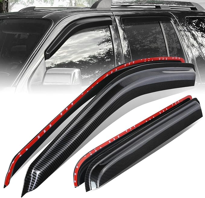 Auto Dynasty Set of 4 Carbon Fiber Pattern Window Visors Compatible by AutoDynasty