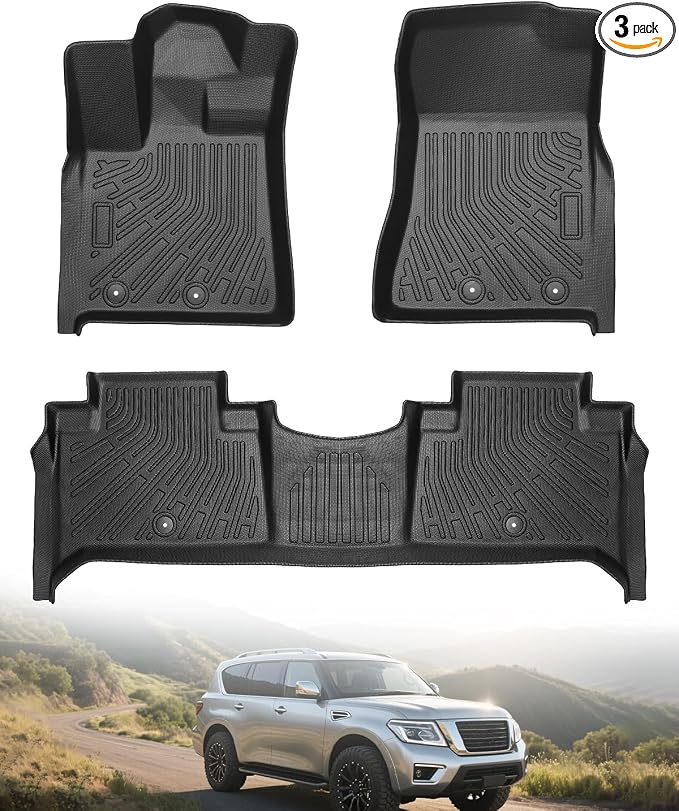 Icyhaws® for Nissan Armada/Infiniti QX80 2025 Floor Mats, All-Weather by ICYHAWS