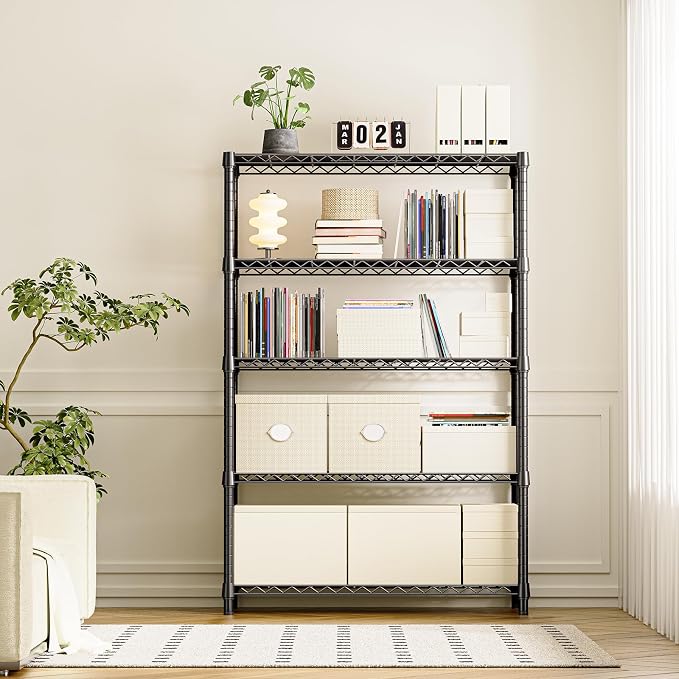 IZEUK 5-Tier Heavy Duty Metal Storage Shelving Unit, Adjustable Steel Wire Rack - Image 6