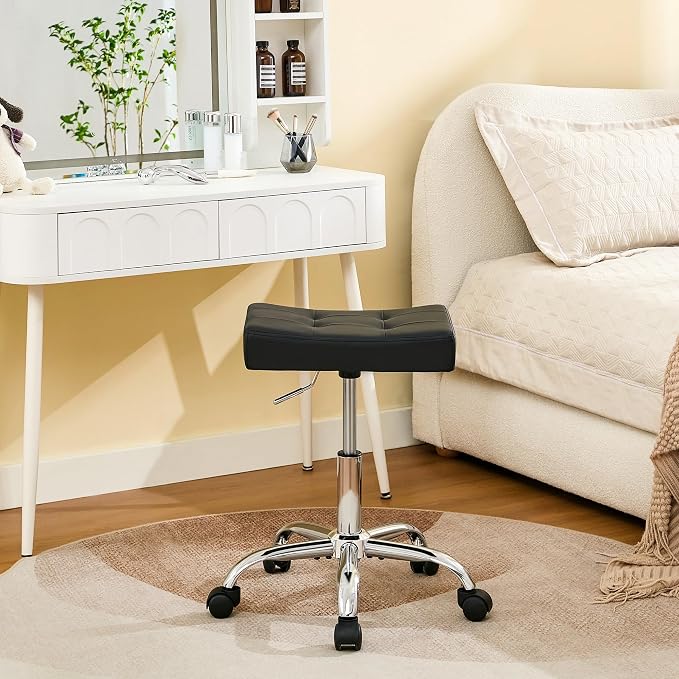 Ergonomic Rolling Shop Stool Salon Stool by FIRAVOE
