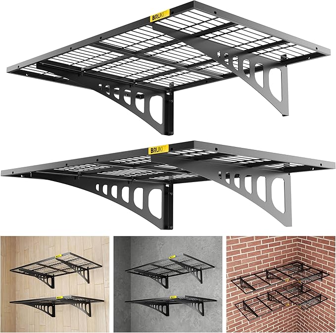 2x3ft Adjustable Rail Wall Garage Storage Shelf, by Unknown