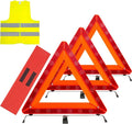 AYKRM 3Pack Car Warning Triangle Heavy Reflective Warning Road Safety Triangle by AYKRM