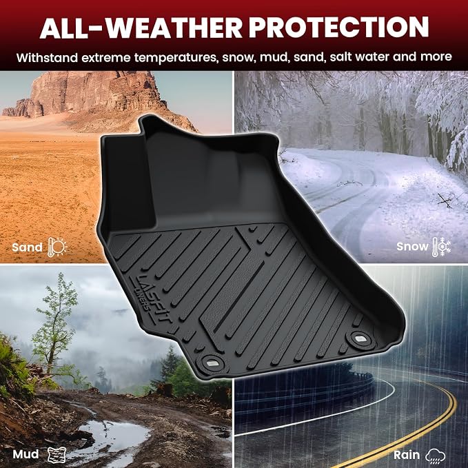 LASFIT Floor Mats for Toyota Camry 2015-2017 LE/SE/XLE/XSE, Custom Fit TPE All - Image 7