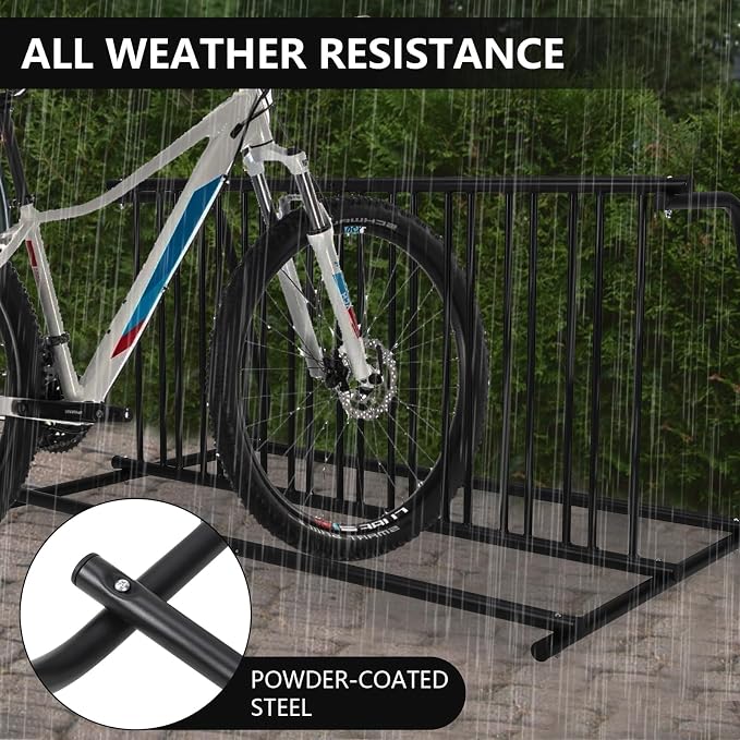 Outdoor Bike Storage, 10 Bike Rack Garage, 61 In Long All-Steel Mesh Bikes Rack - Image 5