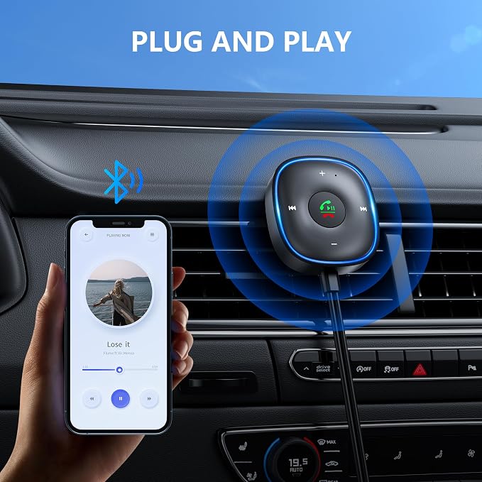 Bluetooth 5.3 Aux Car Adapter, SONRU Bluetooth Receiver - Image 4