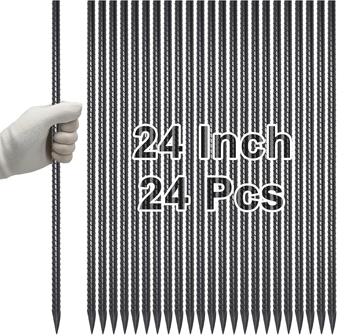 VVOKGO Rebar Stakes 24 Inch Ground Straight Concrete Form Stakes Heavy Duty by VVOKGO