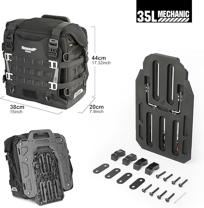 Rhinowalk Motorcycle Saddlebag 35L Waterproof, Quick Release Motorbike Side Bag - Image 7