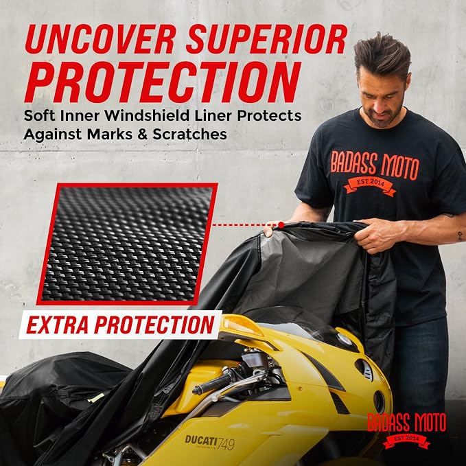 Badass Moto Ultimate Motorcycle Cover Waterproof Outdoor, Heavy Duty Motorcycle - Image 2