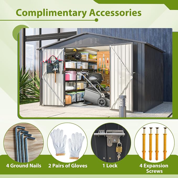 10X8 FT Outdoor Tool Storage Shed - Image 5