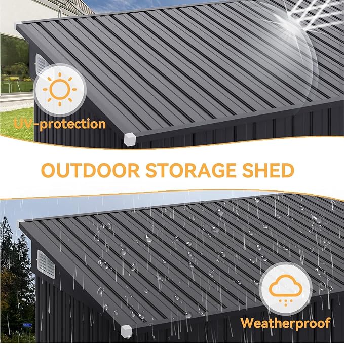 Aoxun 4' x 8' Shed Outdoor Storage Shed - Image 4