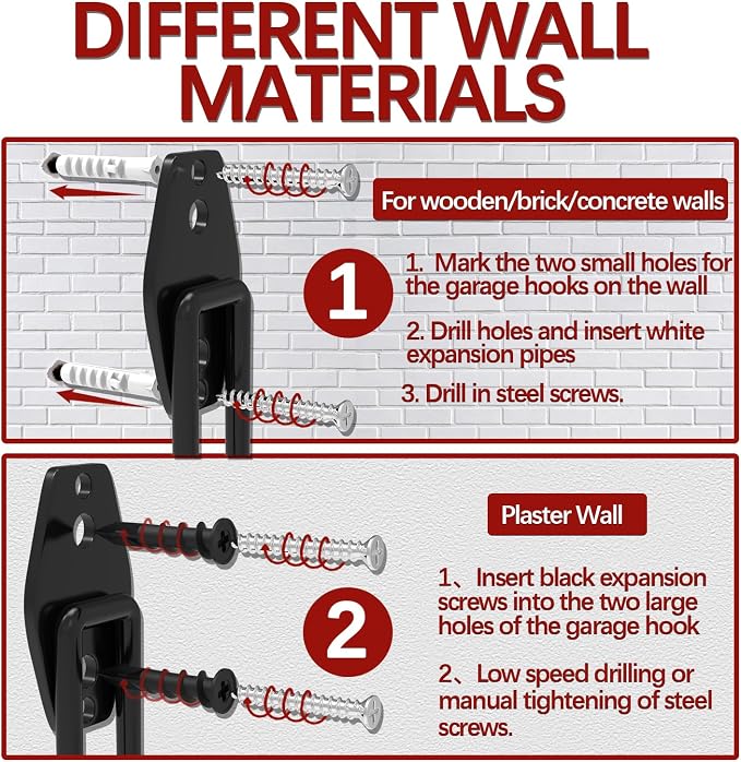 3-H Large Garden Hose Holder Wall Mount 4 Pack, Solid Steel Hose Hanger - Image 6