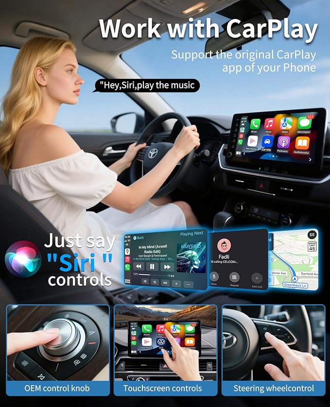 Carplay Wireless Adapter, 2 in1 Carplay & Android Auto 2025 Upgraded Wireless - Image 5