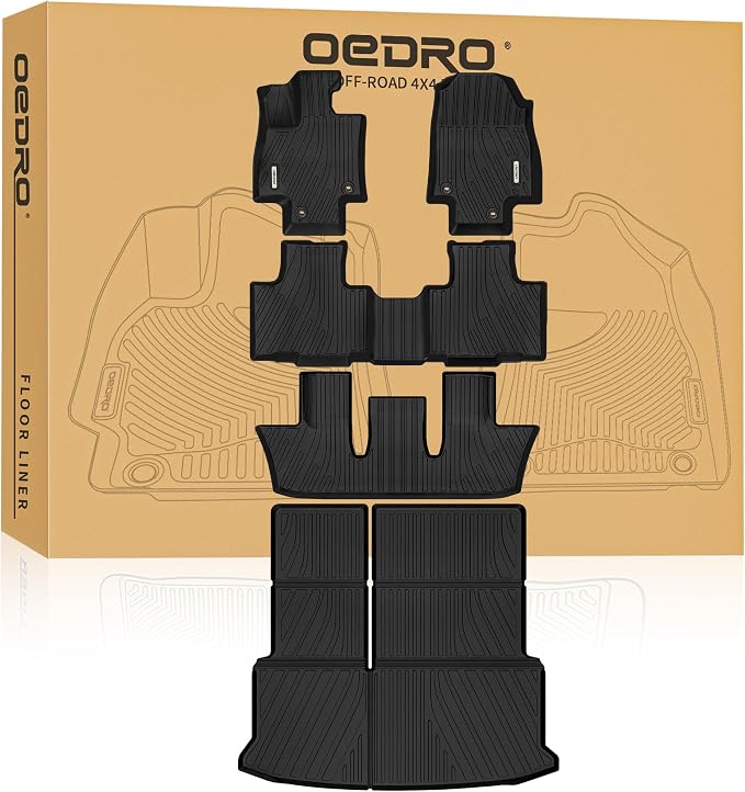OEDRO Upgraded Floor Mats Fit for Toyota Grand Highlander 2024 2025 w/Subwoofer by OEDRO