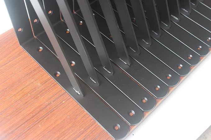 24 Pack L12 x H 8" Black Heavy Duty Shelf Brackets - Image 3
