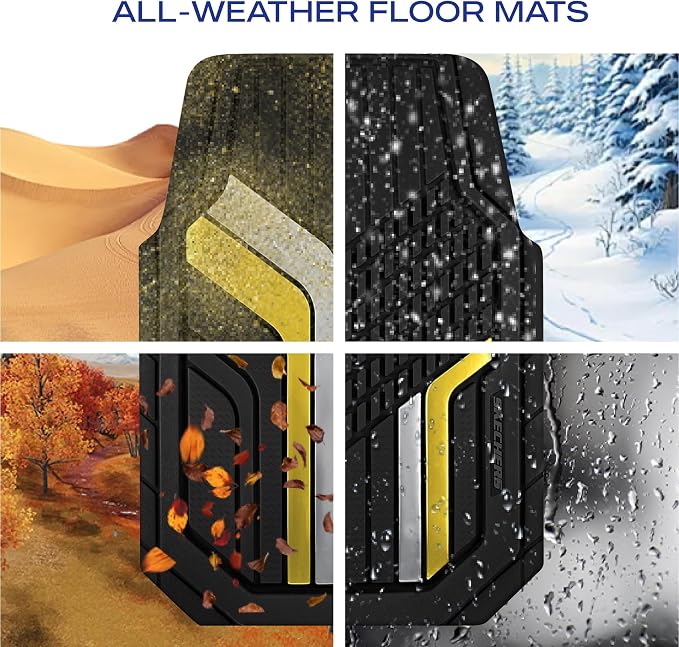 Skechers Heavy Duty Rubber Car Floor Mats, Dual Color Design Floor Mats - Image 7