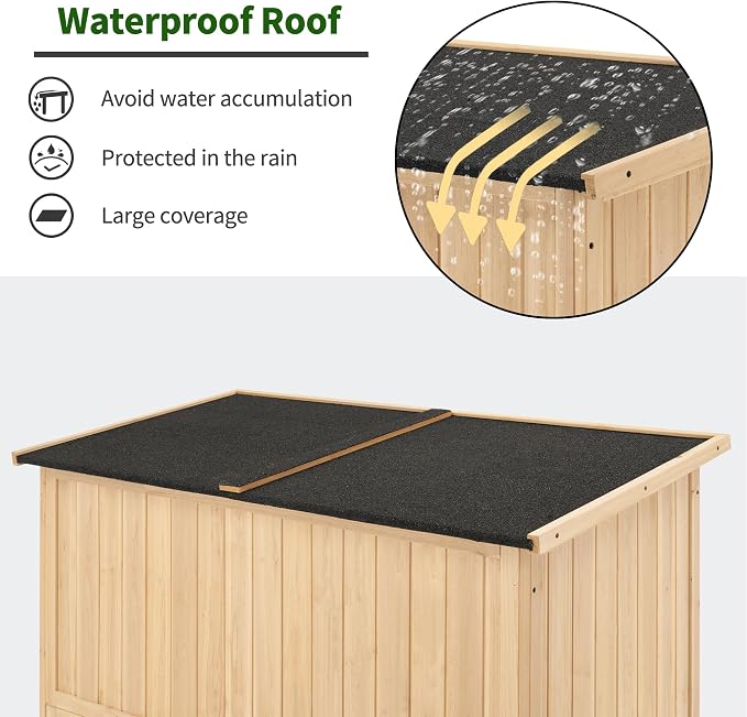 MCombo Outdoor Storage Cabinet, Wooden Storage Shed - Image 4