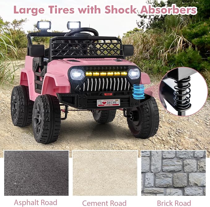 Costzon Kids Ride On Truck, 12V Battery Powered Electric Vehicles w/Remote - Image 4