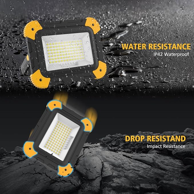 2-Pack Portable Flood Light, 4000mAh Magnetic Rechargeable LED Work Light - Image 8