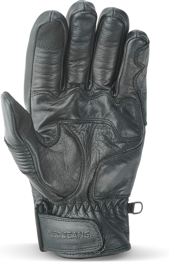 Leather Motorcycle Gloves with Adjustable Fitting Bike Riding Gloves - Image 2
