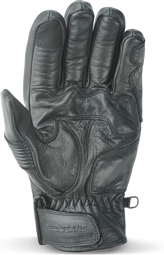 Leather Motorcycle Gloves with Adjustable Fitting Bike Riding Gloves - Image 2