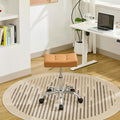 Office Stool with Wheels Brown Faux Leather Workbench Stool by FIRAVOE