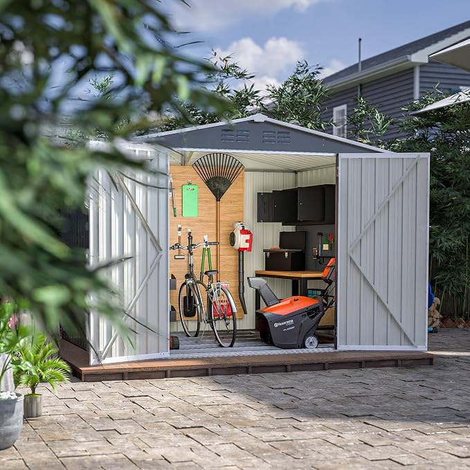 Outdoor Storage Shed, 8X6 FT Metal Garden Shed - Image 4