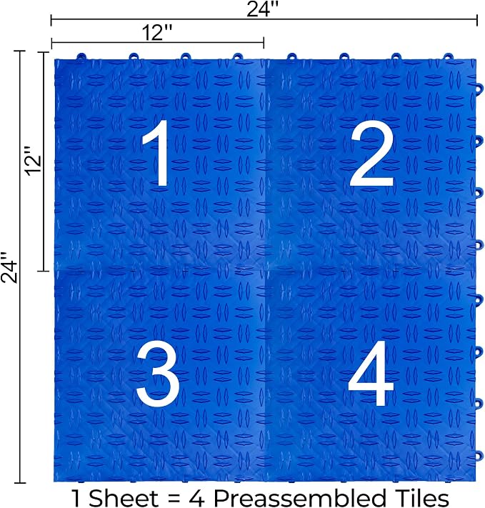 Big Floors GarageTrac Diamond, Interlocking Non-Slip Garage Flooring Tile - Image 2