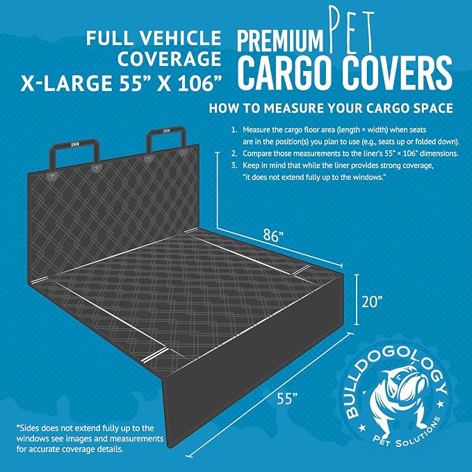 Bulldogology SUV Cargo Liner for Dogs 55"x106" Heavy Duty Pet Trunk Cargo Cover - Image 2