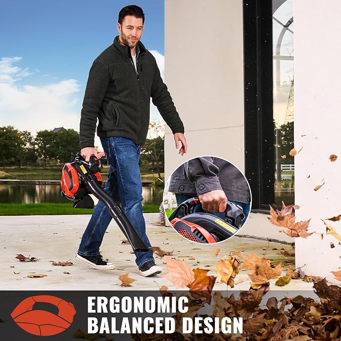 28CC Gas Leaf Blower 450-CFM 160-MPH, 2-Cycle Handheld Leaf Blower - Image 3