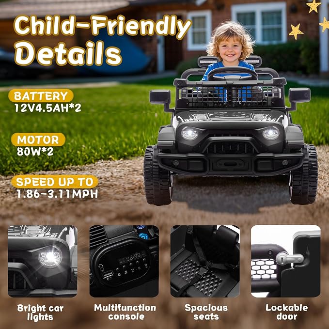 24V Ride on Toys with Parents Control, Ride on Truck Car with Four-Wheel - Image 3