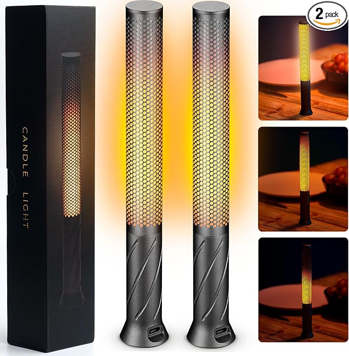 LED Candle Light, Cordless Table Lamps, Bedside Lamps w/2 Modes, Rechargeable by SEHNLICH