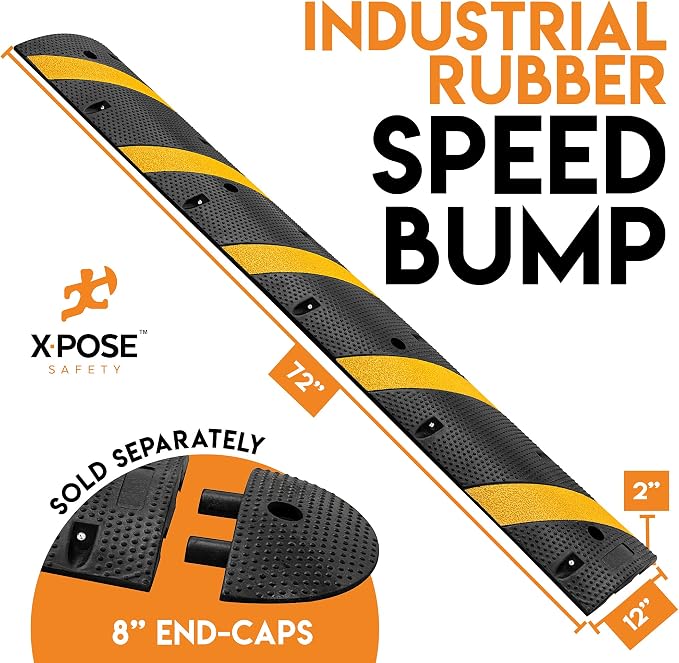 Speed Bump Strip - 6 Ft Rubber Speed Humps - Stop and Slow Cars - - Image 5