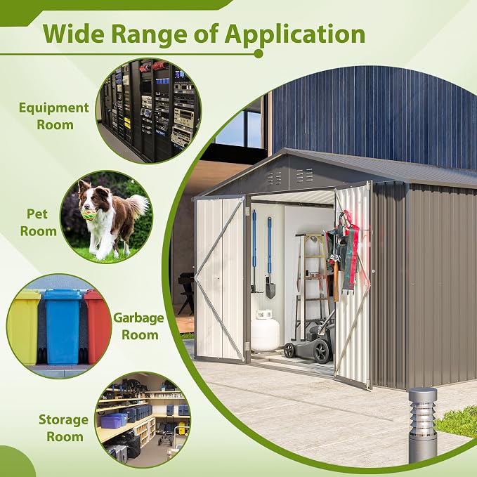 10X8 FT Outdoor Tool Storage Shed - Image 7