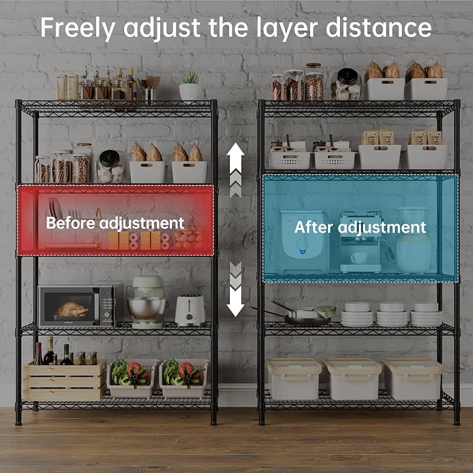 SINGAYE 5 Garage Heavy Duty Shelving Unit Kitchen Pantry Close Home Organizers - Image 5