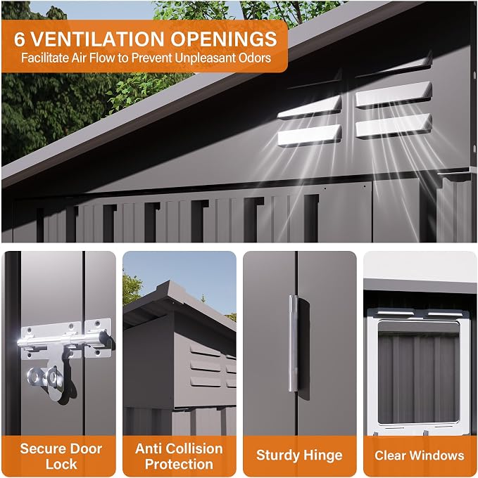 ARMSET Outdoor Storage Shed 4x9 FT - Image 6