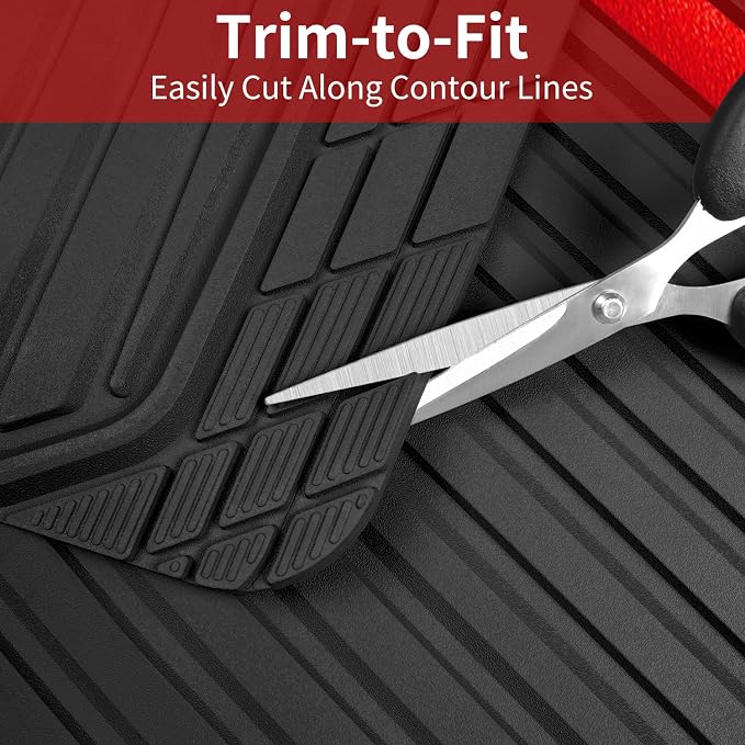 CAR PASS Heavy Duty Rubber Car Mats Metallic, Aluminum Film All Weather Floor - Image 8