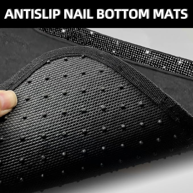 NBTEPEM Black Bling Car Floor Mats Full Set, Universal Fit Most Cars - Image 5