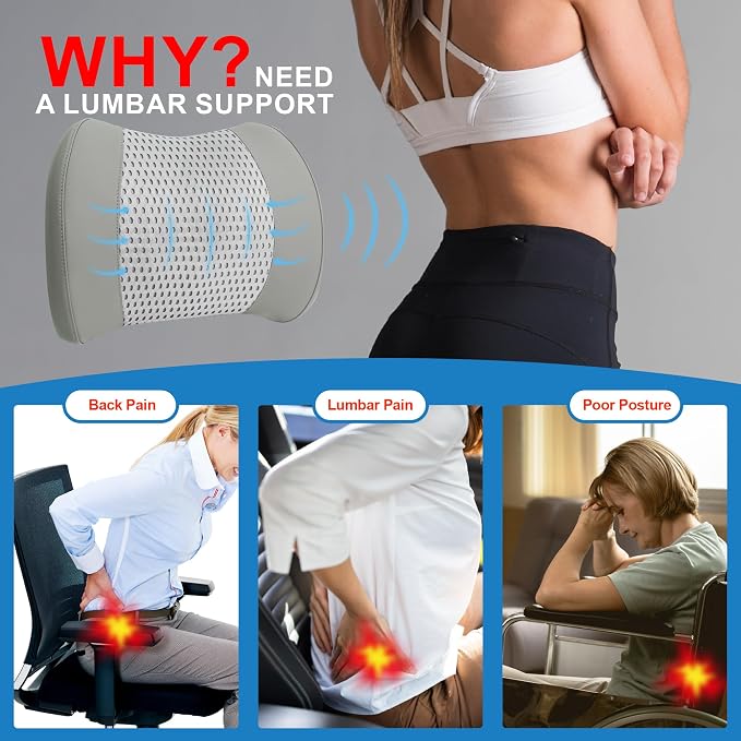Memory Foam Lumbar Support Cushion Relieves Lower Back Pain - Image 3