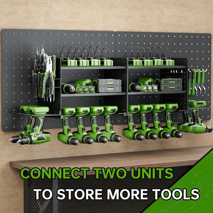 Power Tool Organizer, 3 Layer 8 Drill Holder Wall Mount, Tool Shelf and Storage - Image 7