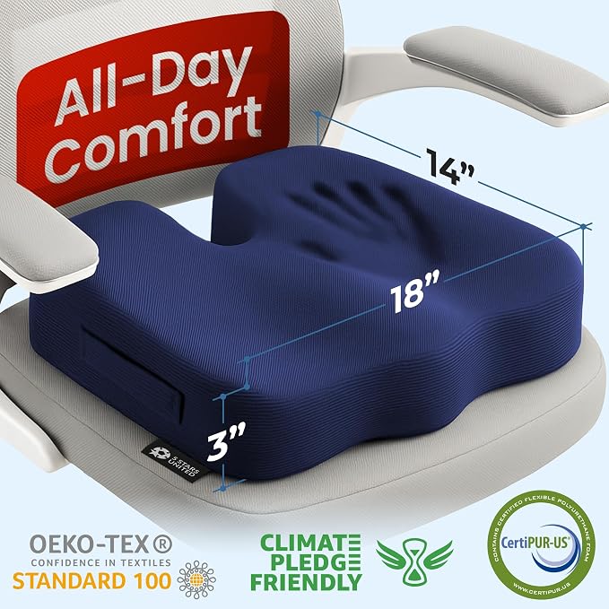 5 STARS UNITED Seat Cushion for Tailbone Pain Relief – Memory Foam Lifting - Image 5